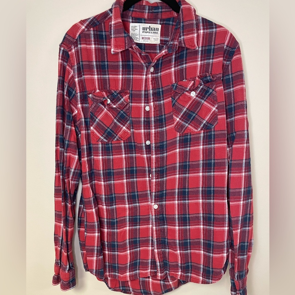Urban Pipeline Red Plaid Men's Shirt